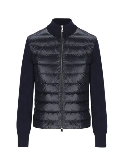 Moncler Panelled Padded Jacket In Black