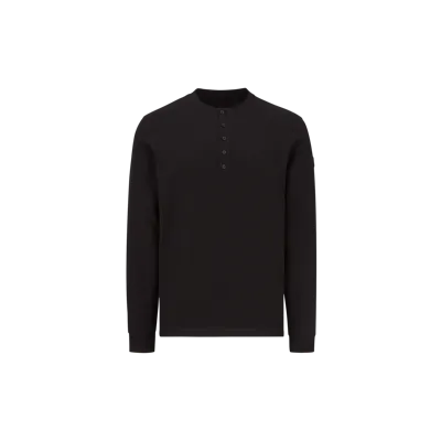 Moncler Collection T-shirt Boutonné À Manches Longues In Black