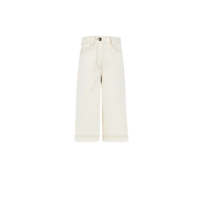 Moncler Kids' Cotton Twill Pants White