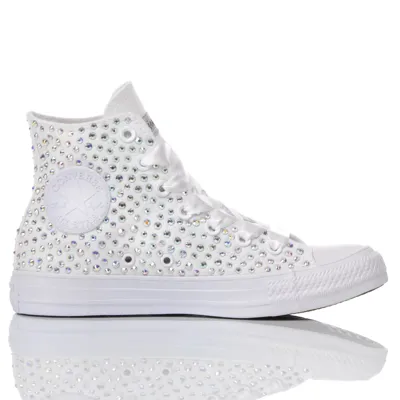 Mimanera Converse Swarovski Aurora Customized  In White