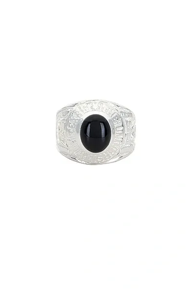 Martine Ali 925 Silver Black Onyx Champion Ring