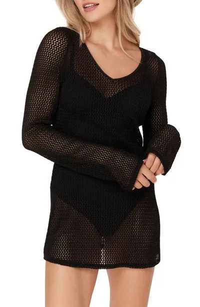 Andie The Marieta Cover-up Minidress In Black