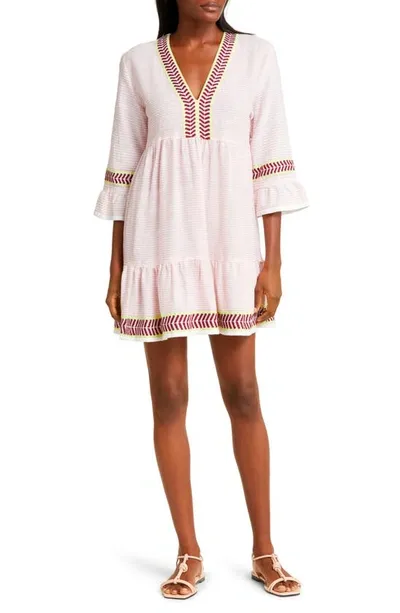 Lemlem Hanna Cotton Blend Cover-up Dress In Kesiti Pink