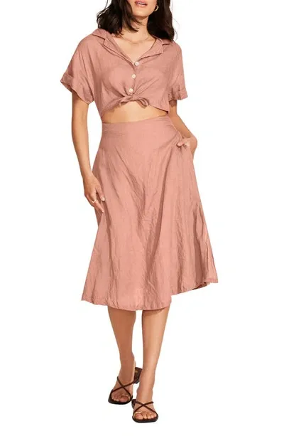 Vitamin A Playa Cutout Linen Cover-up Dress In Desert Eco Linen