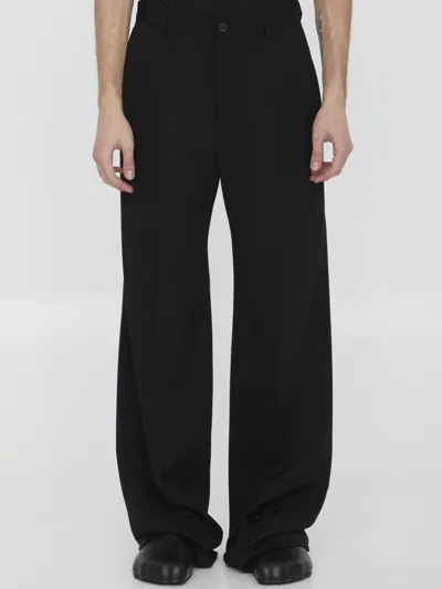 Balenciaga Oversized Tailored Trousers In Blue