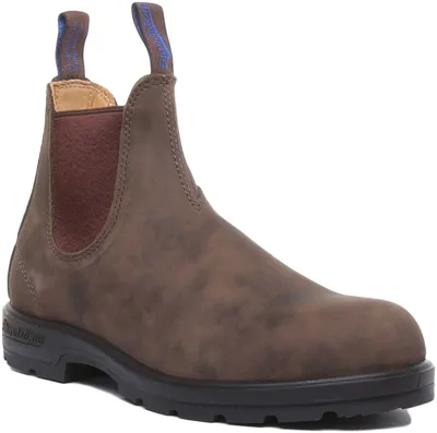 Pre-owned Blundstone 584 Damen Hineinschlüpfen Leder Chelsea Stiefel In Rost Grösse Eu 3 - In Rostfarben