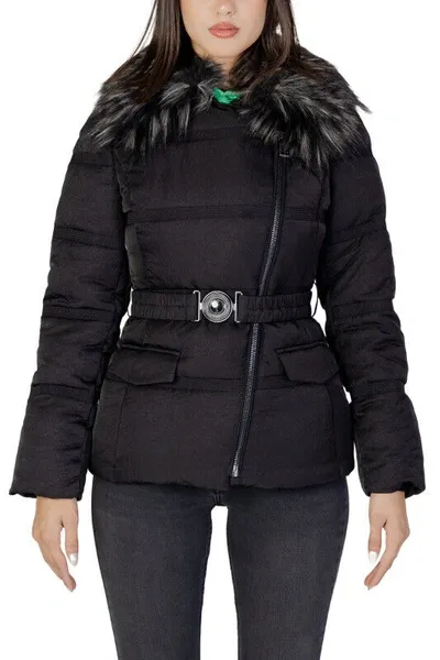 Pre-owned Guess Jacke -456749 Gr S M L Xl+ Winterjacke Steppjacke Kapuze Warm In Schwarz