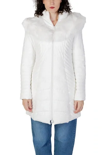 Pre-owned Guess Jacke  -  Giubbotto Donna Gr S M L Xl+ Winterjacke Steppjacke Kapuze W In Weiss