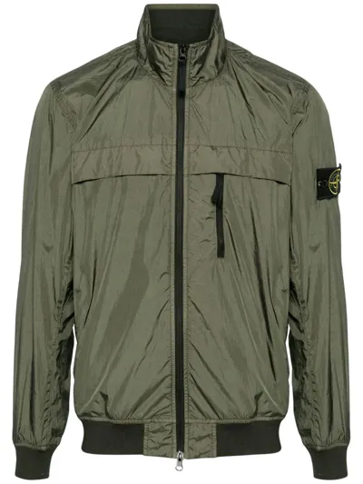 Stone Island Reps R-ny Coated Jacket In Green