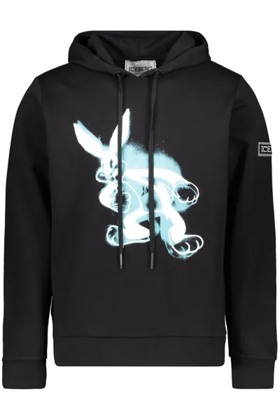 Iceberg Printed Hoodie In Black