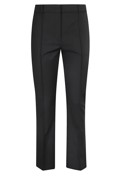 Sportmax Peccati Tapered-leg Mid-rise Stretch-cotton Trousers In Black