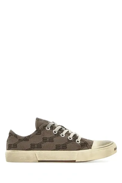 Balenciaga Paris Logo-print Canvas Sneakers In Brown