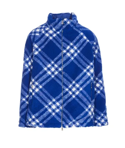 Burberry Womens Knight Check High-neck Check-pattern Fleece Jacket