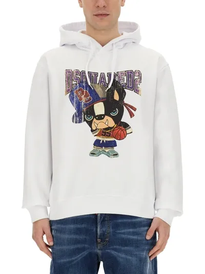 Dsquared2 Sweatshirt With Print In White