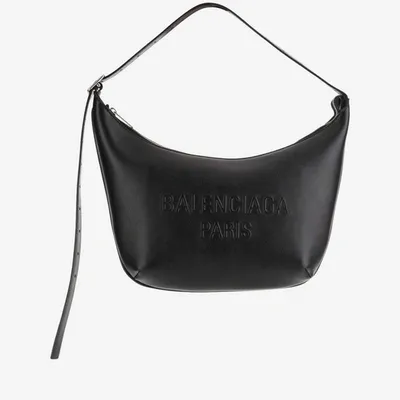 Balenciaga Black Leather Mary-kate Shoulder Bag In Multicolor