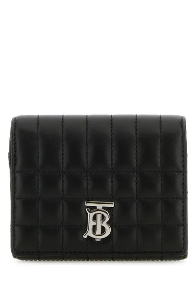 Burberry Lola Tb Monogram Plaque Wallet In Black