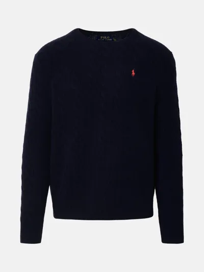 Polo Ralph Lauren Kids' Wool Blend Blue Sweater In Navy