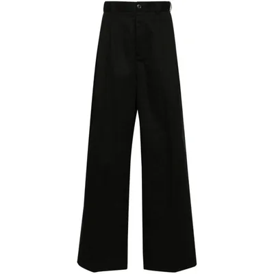 Maison Margiela Checkered Panelled Trousers In Black