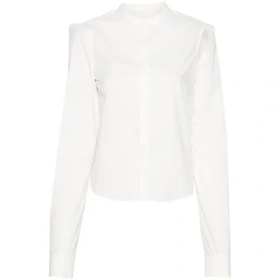 Mm6 Maison Margiela Buttoned Long Sleeved Shirt In White