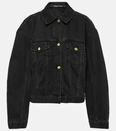 Jacquemus 'la Veste De Nimes' Black Jacket With Rear Belt In Denim Woman