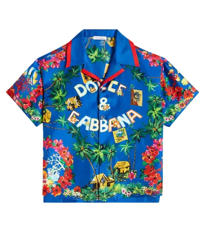 Dolce & Gabbana Kids' Printed Cotton Shirt In Multicoloured