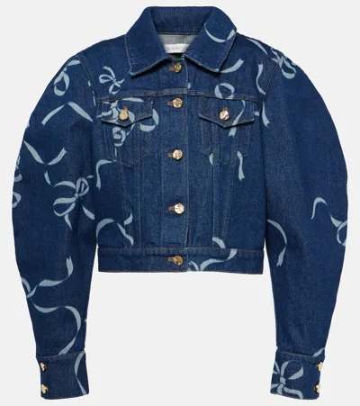 Nina Ricci Printed Denim Jacket In Blue