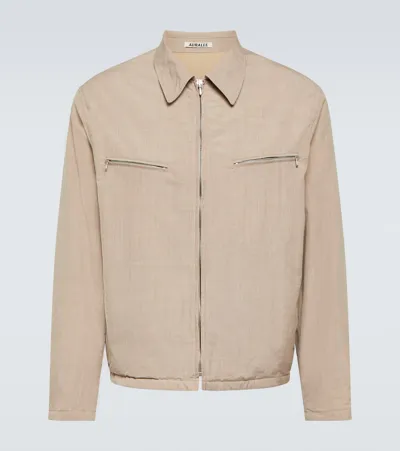 Auralee Wool Blouson Jacket In Neutrals