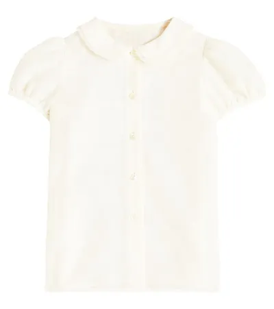 Gucci Baby Gg Jacquard Cotton Shirt In White