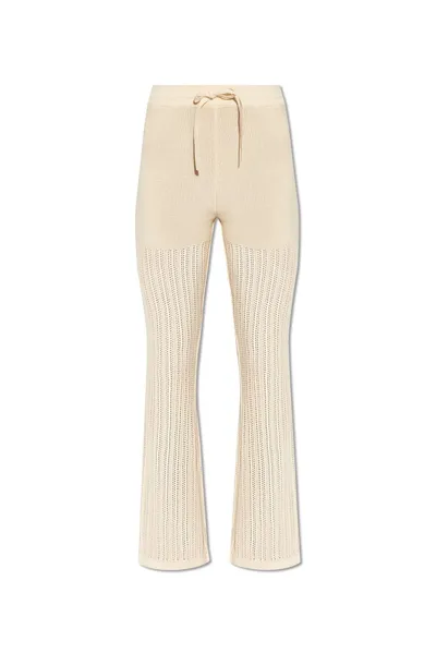 Nanushka Kaela Drawstring Openwork Trousers In Beige