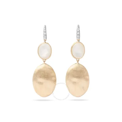 Marco Bicego 18k White & Yellow Gold Siviglia Mother Of Pearl & Diamond Oval Drop Earrings In Yellow, Gold-tone