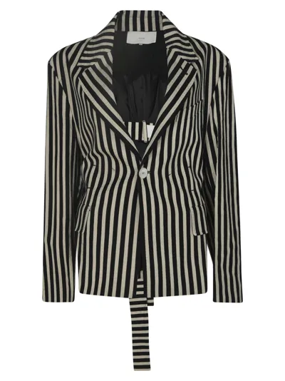 Setchu Single Button Striped Blazer