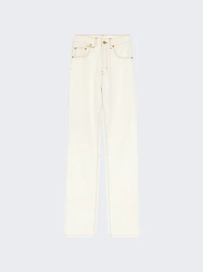 Jacquemus Le De- Nãmes Droit Jeans In Off-white And Tabacco