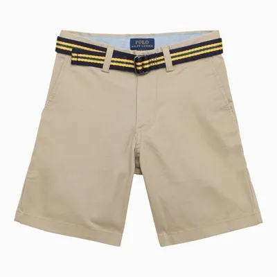 Polo Ralph Lauren Kids' Beige Cotton Bermuda Shorts With Belt