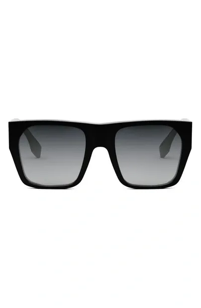 Fendi Baguette Acetate Round Sunglasses In Black Smoke Gradient