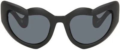 Le Specs Black Fast Love Sunglasses In Matte Black