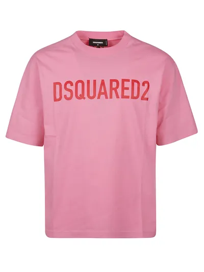 Dsquared2 Loose Fit T-shirt In Rose Pink