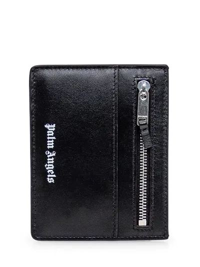 Palm Angels Logo Printed Card Holder In Black