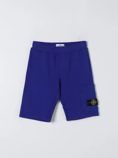 Stone Island Junior Shorts  Kids Color Royal Blue