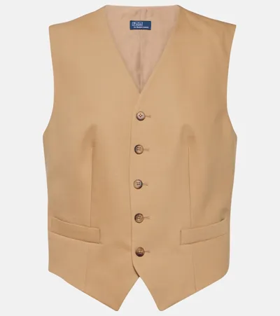 Polo Ralph Lauren Cotton And Wool Vest In Monument Tan