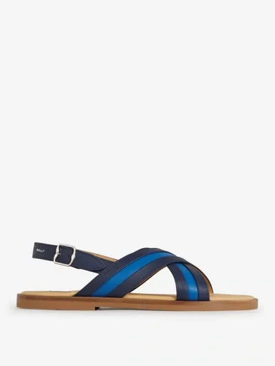 Bally Two Toned Sandals In Midnight Blue