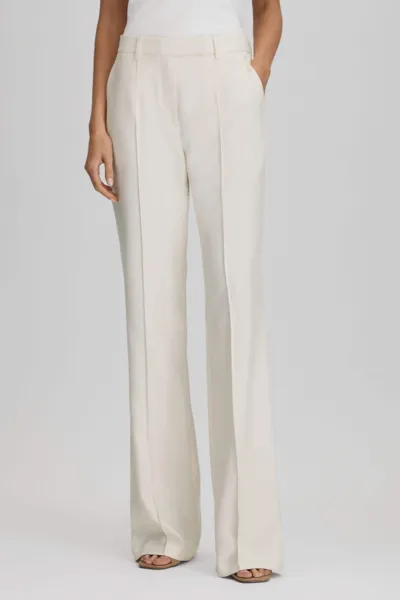 Reiss Cream Flared Suit Trousers