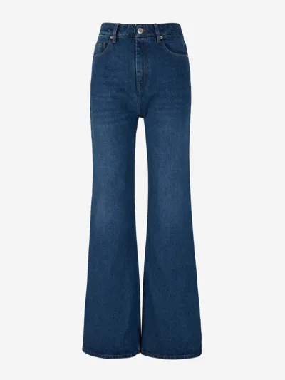 Ami Alexandre Mattiussi Ami Wide Leg Jeans In Blau Denim