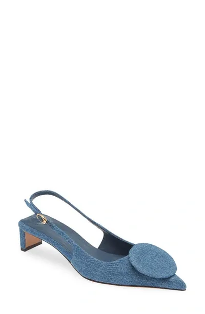 Jacquemus Les Slingbacks Duelo Denim Pumps In Blue