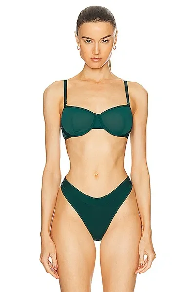 Cuup Mesh Plunge Bra In Serpentine