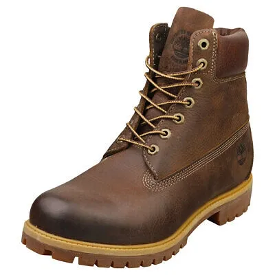 Pre-owned Timberland Premium 6 In Waterproof Herren Brown Stiefel Beilaufig - 41 Eu In Braun