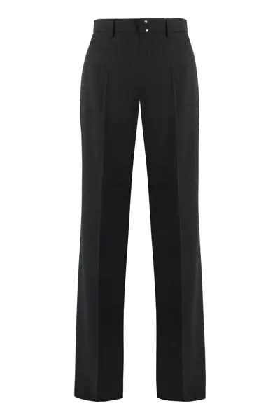 Mm6 Maison Margiela Wool Blend Trousers In Black