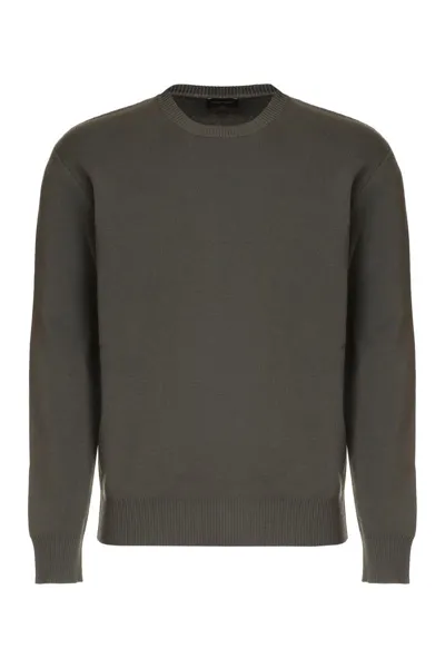 Roberto Collina Long Sleeve Crew-neck Sweater In Green