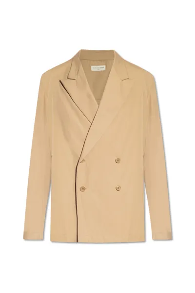 Dries Van Noten Double-breasted Blazer In Sand