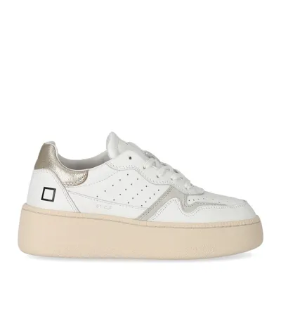 Date D.a.t.e.  Step Calf White Platinum Sneaker In Wm