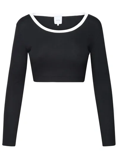 Patou Crop T-shirt In Black Cotton